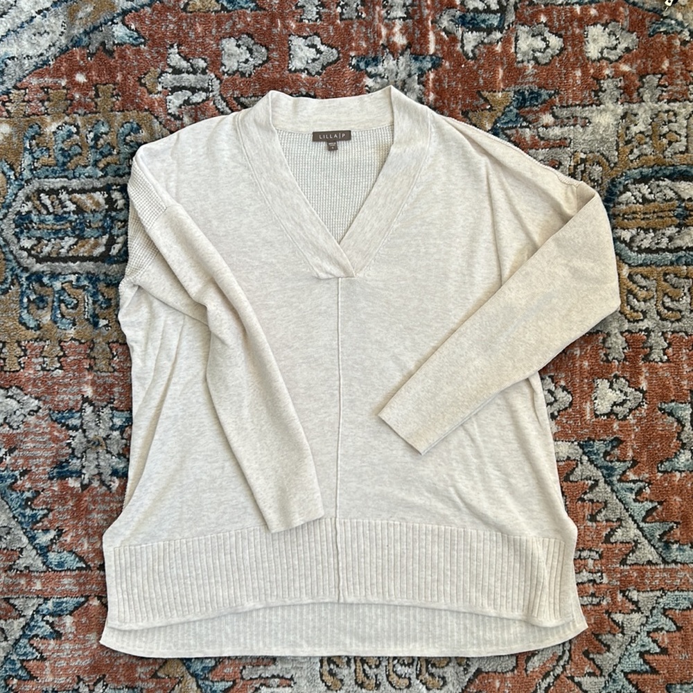 Lilla P cream v-neck sweater